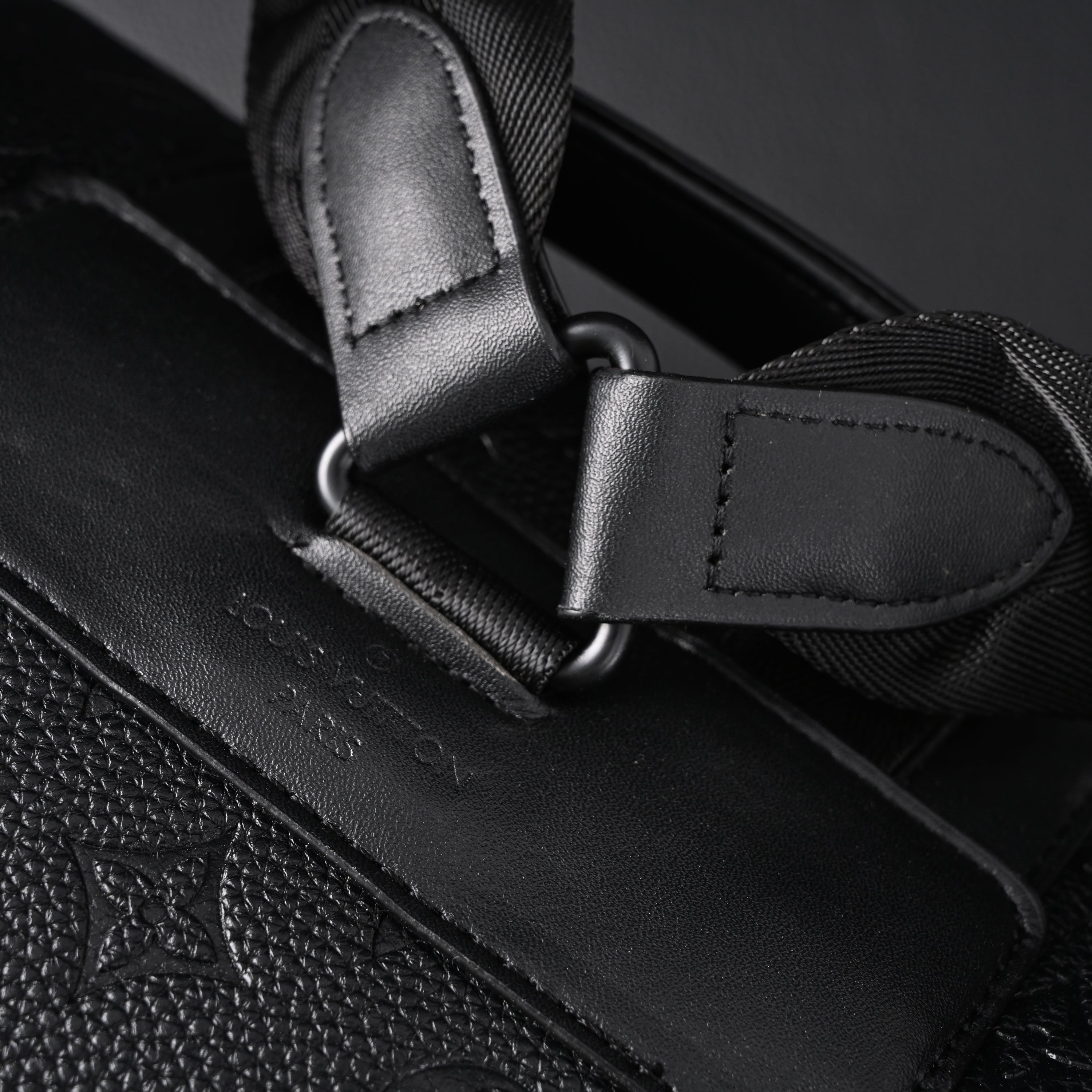 Louis Vuitton Christopher PM Backpack Monogram Shadow Black Leather